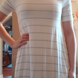 M White w/ Grey stripes Loft Dress